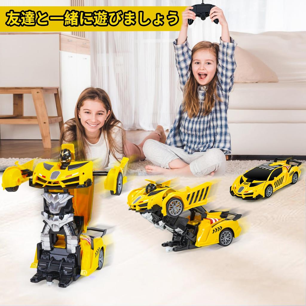 Tcvents Радиоуправляемая машина-трансформер, игрушечный робот-трансформер, радиоуправляемая машина с дистанционным управлением, многофункциональная игрушка-робот для