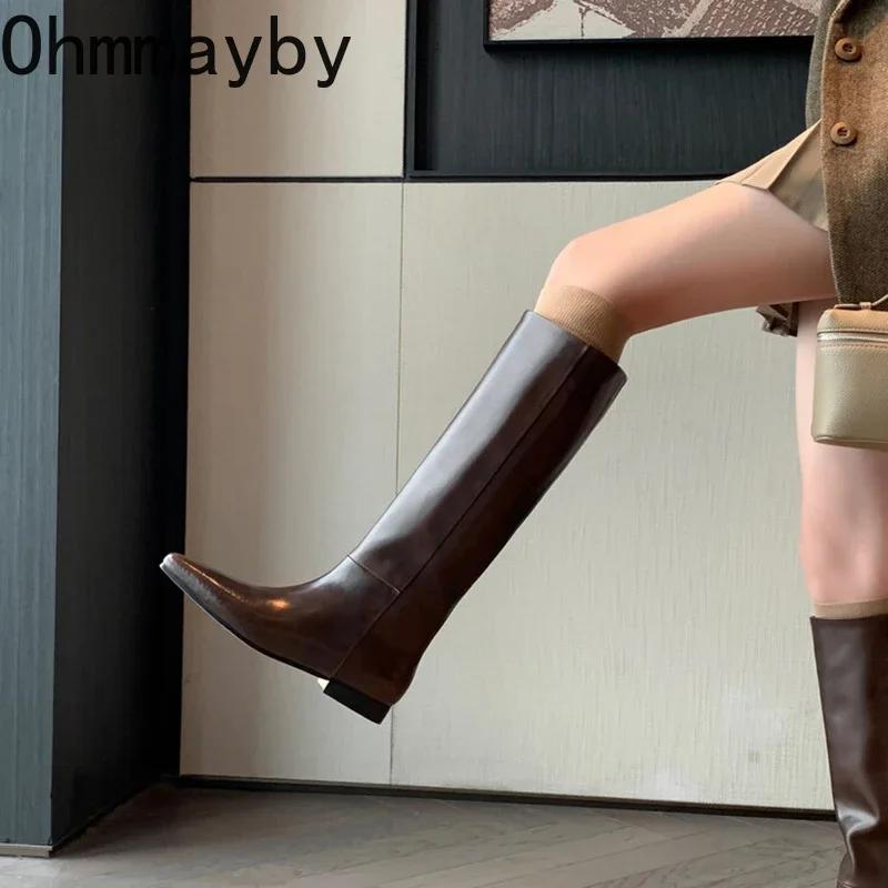 Дизайнерские винтажные женские сапоги до колена, модные длинные ботильоны без застежек, осенне-зимние, на низком каблуке, женские теплые короткие плюшевые туфли