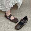 Fashion Spring Mary Jane Shoes Fashion Women's Comfortable Soft Bottom Square Head Flat Shoes Women's Comfortable Ballet Shoes