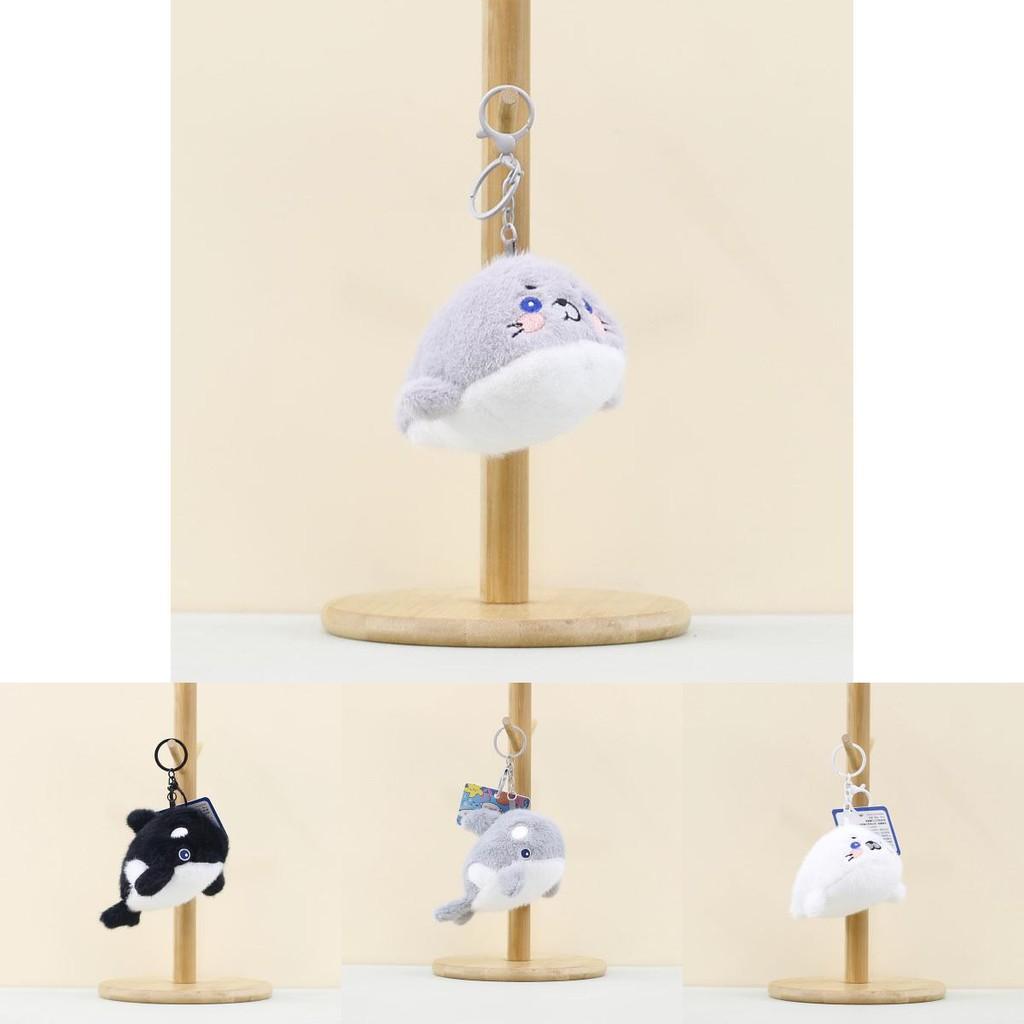 Очаровательные плюшевые брелоки в виде кита и тюленя, мягкие игрушки-животные