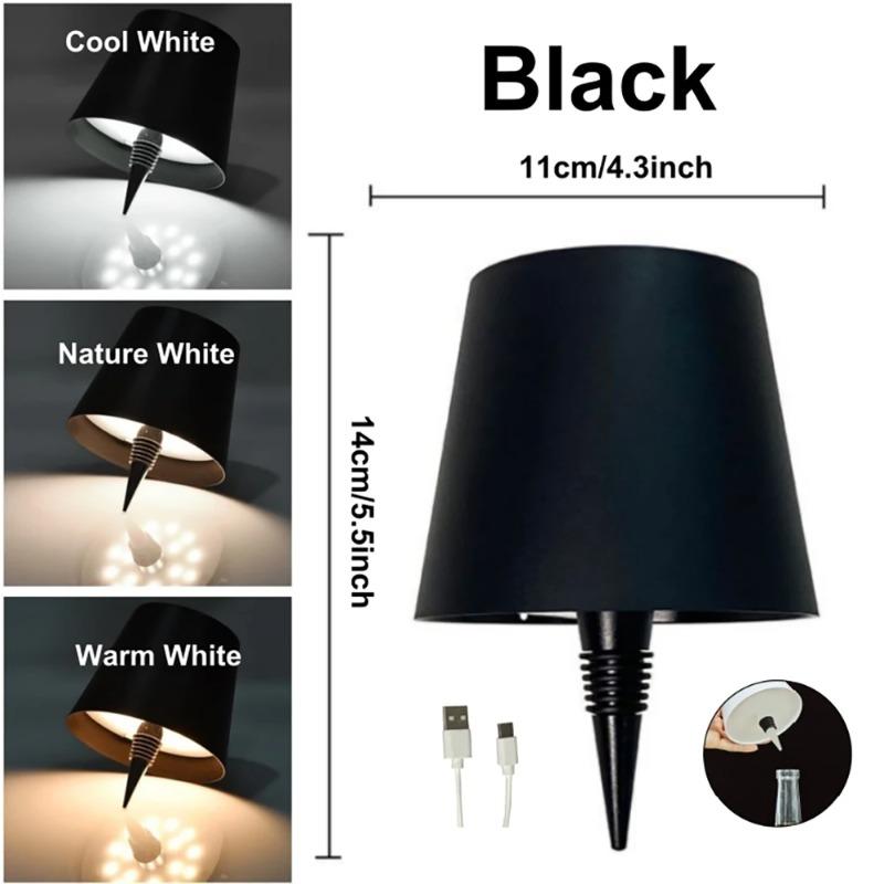 USB Зарядка Бутылка Настольная Лампа Сенсорное Управление 3 Цвета и Плавная Регулировка Яркости Ночник Для Ресторана Бара Винные Бутылки Настольные Светильники