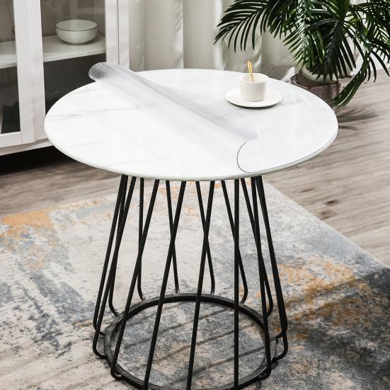 Прозрачный обеденный коврик утолщенный видимый круглый защитный коврик для стола маслостойкий нескользящий тепло