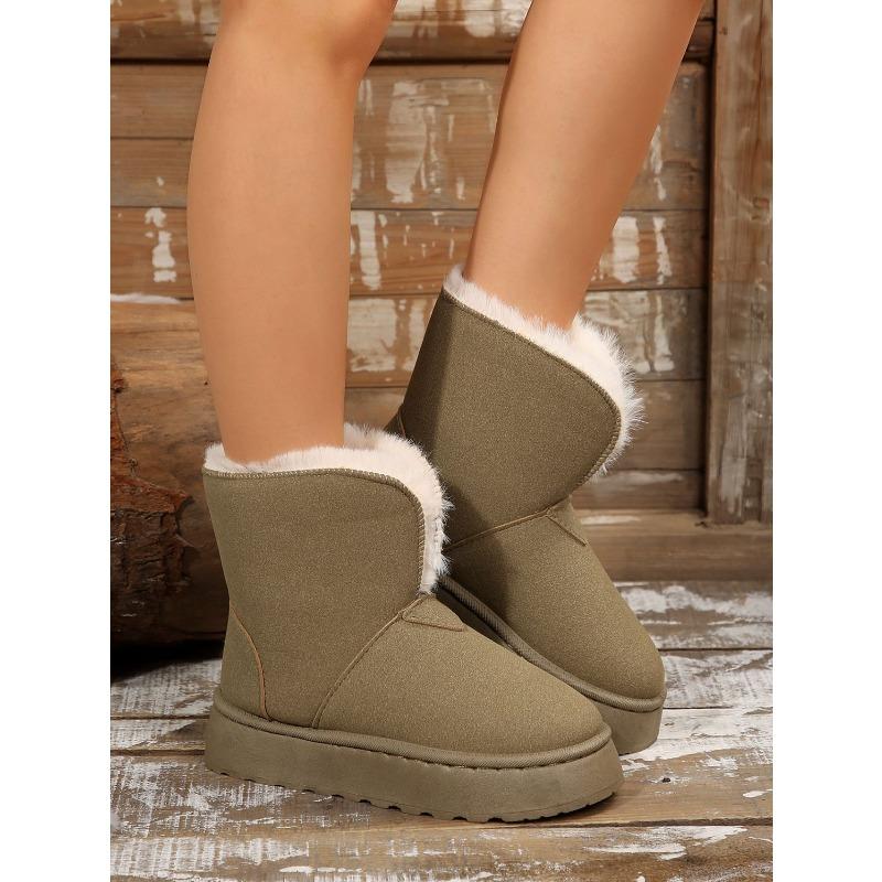 Женские короткие зимние ботинки на толстой подошве 2025 Осень/Зима Новое поступление Двусторонние Носимые Утепленная флисовая подкладка Теплые Слипоны Женские хлопковые ботинки