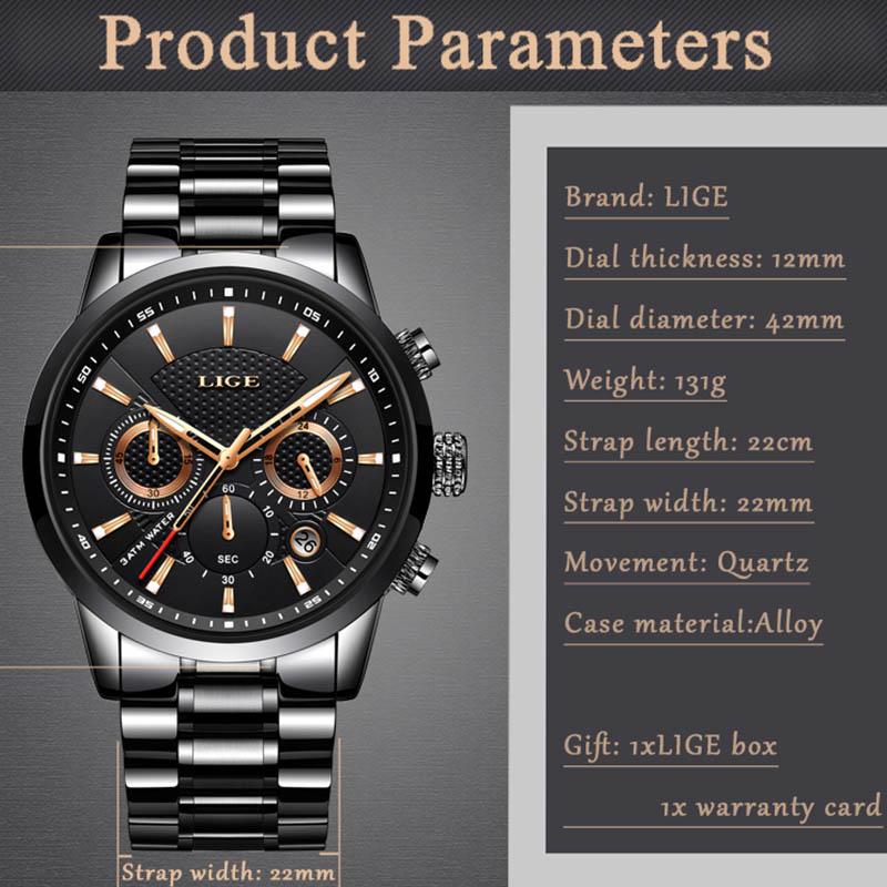 Мужские кварцевые водонепроницаемые часы