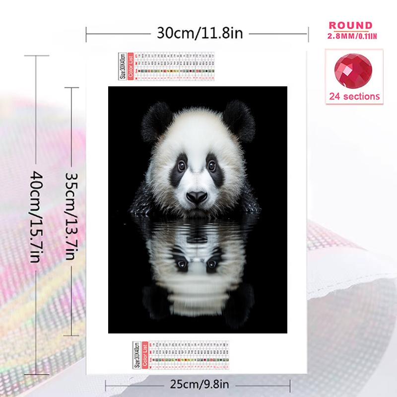 Panda close-up Pattern 3pcs 100% Round Full Drill 5D DIY Diamond Painting Embroidery Cross Stitch Rhinestone Décor