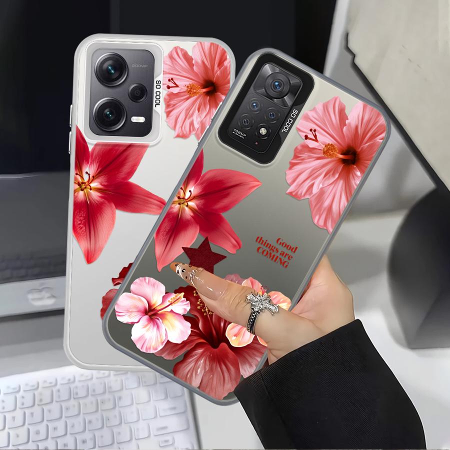 Прозрачный чехол с принтом вишневого цвета для Xiaomi Mi 11 Lite 13T 12T Pro Задняя крышка телефона