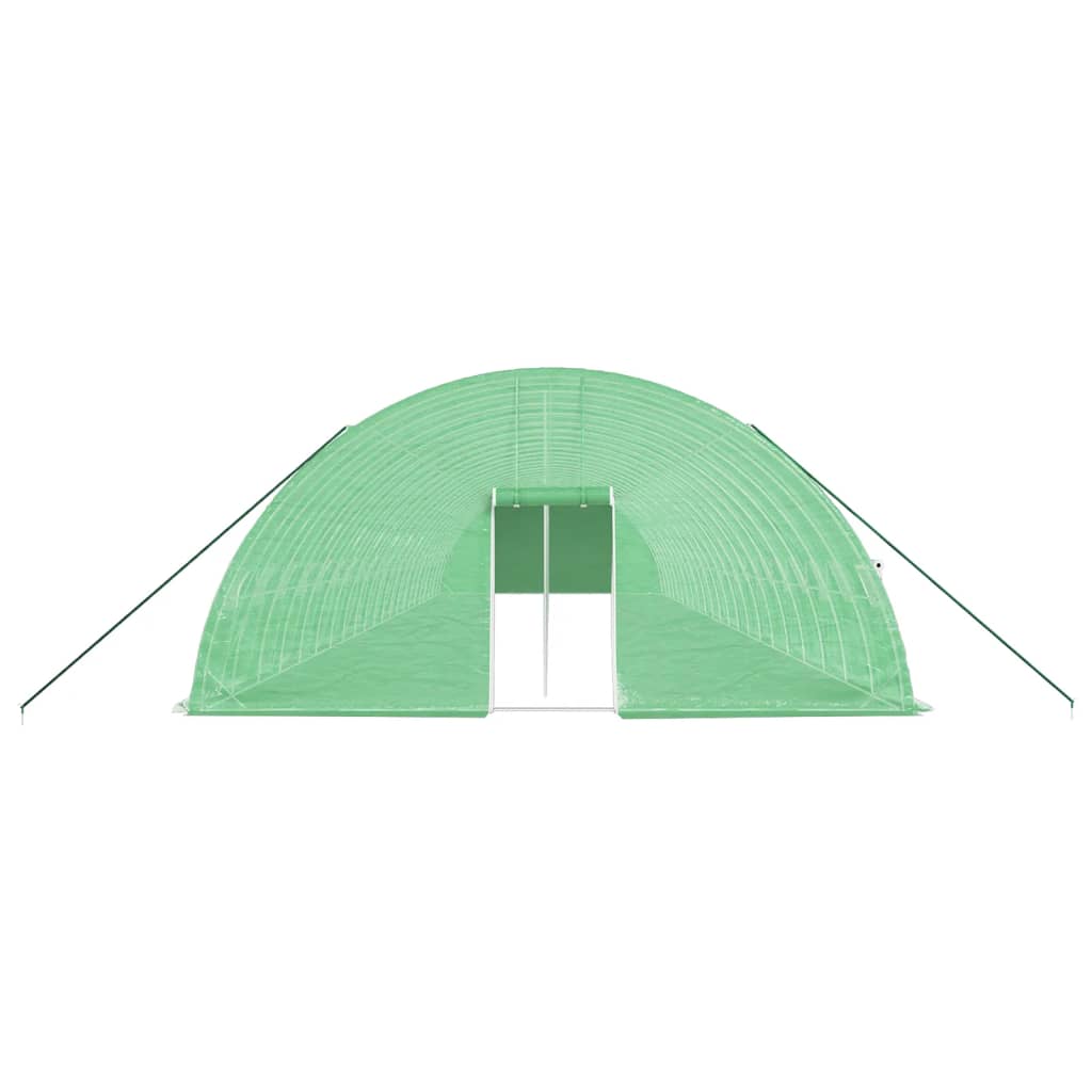 Green Greenhouse with Steel Frame 132 m² 22 x 6 x 2.85 m