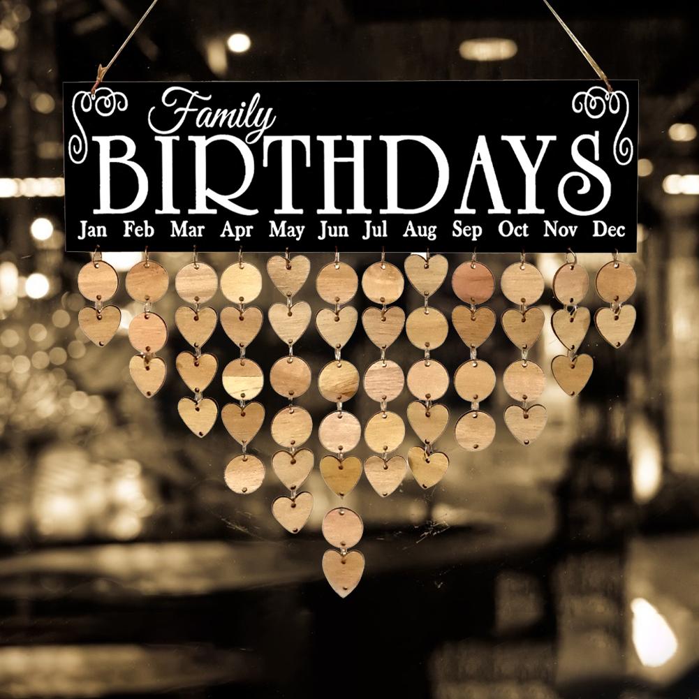 Wooden Birthday Reminder Board Creative Family Decorative Calendar Ornament
