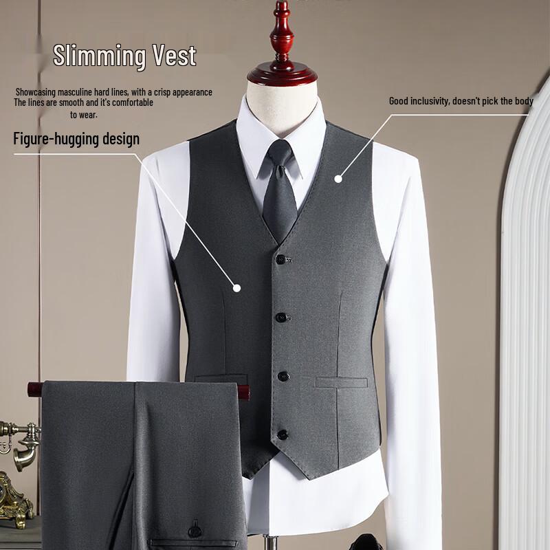 ROMON Мужской приталенный 3-piece костюм из смесовой шерсти