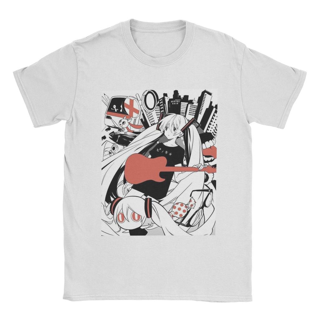 25 Новая Мода Популярная Футболка Унисекс Круглый Вырез Короткий Рукав Футболка Хацунэ Мику Аниме Хлопок Принт Футболка Y2K