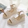 Melting Brown Women Weaving Strap Wedge Sandal 2 Color