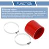 X AUTOHAUX 1 Set Inner Diameter 76-80mm/2.99"-3.15" Length 76mm/2.99"-3.15" Straight Red Silicone Hose, Silicone