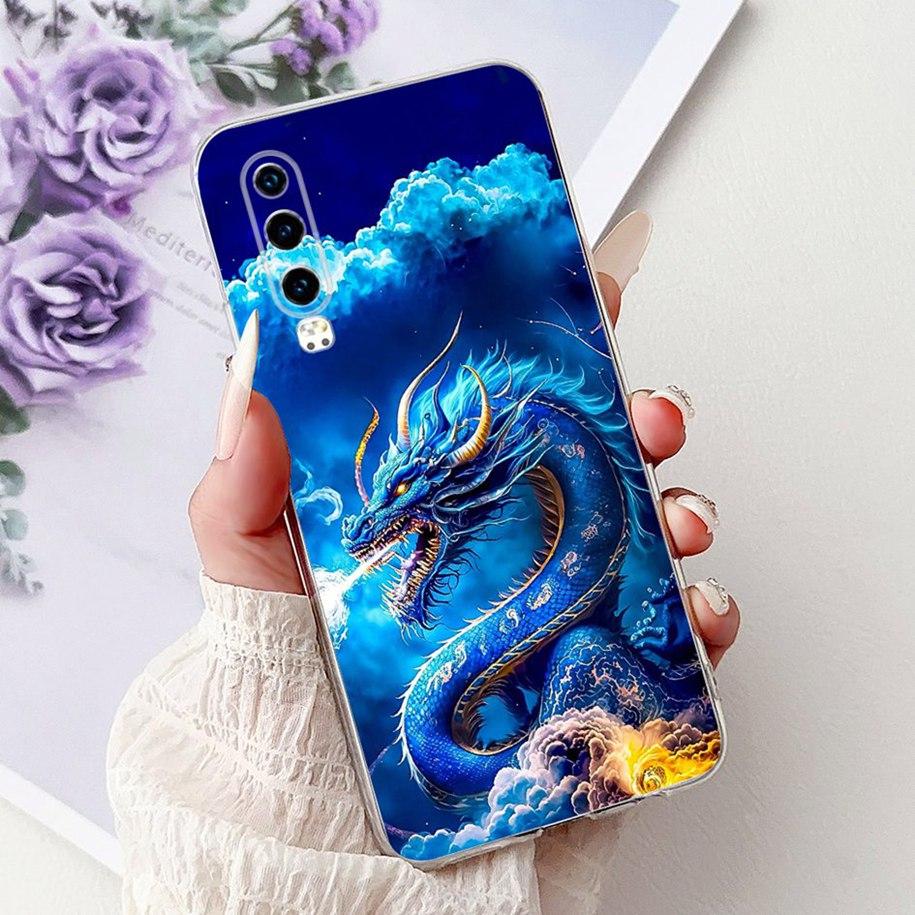 Для чехла Huawei P30 ELE-L29 ELE-L09 ELE-L04 Cover Роскошный Мультяшный Дракон Мягкий Силикон Прозрачный Чехол Для Huawei P30 Pro P 30 Fundas