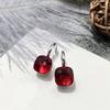 Earrings For Women Sterling Silver 925 Luxury Earrings Jewelry For Women Classic Crystal Candy Square Earrings Gift For Xmas