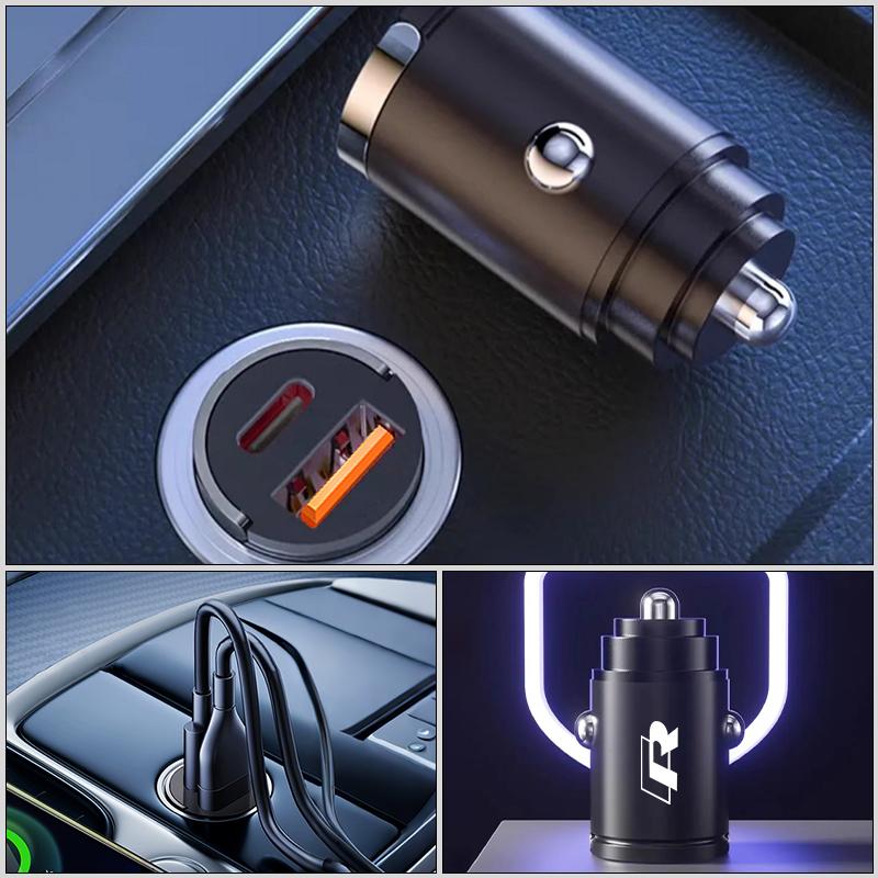 Mini Car Charger Fast Charging USB Type C Car Phone Charger For Volkswagen VW Golf Jetta Passat mk4 mk5 mk6 CC Golf 5 7 Tiguan zo5