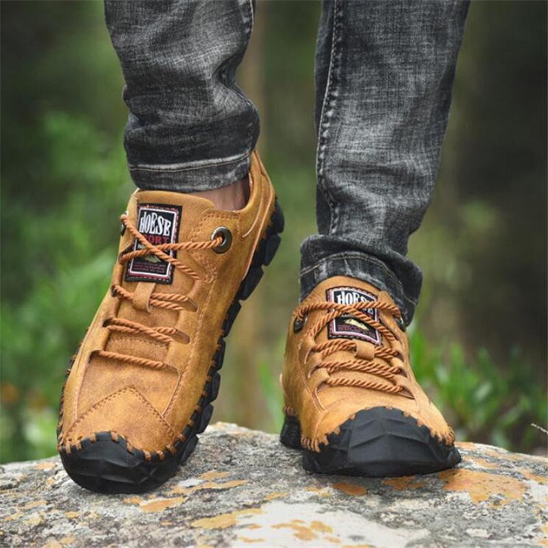 Модная мужская повседневная обувь Кожаные кроссовки Лоферы Новые мягкие плоские ручной работы Уличные дышащие туфли для ходьбы Классическая обувь больших размеров для мужчин