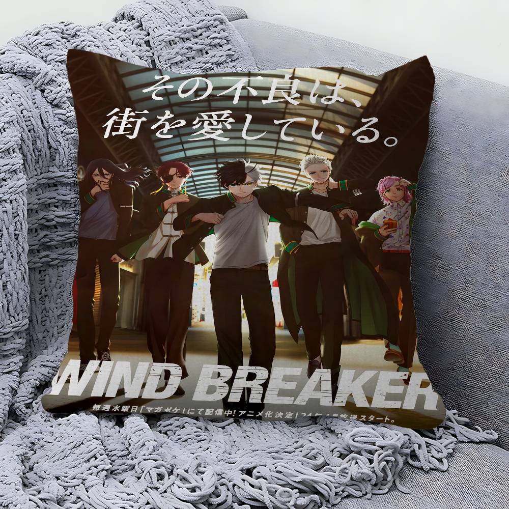 Чехол на подушку с аниме-принтом WIND BREAKER для спальни и гостиной, декоративный чехол на диванную подушку