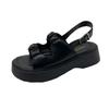 New Pleated Word with Platform Sandals Women, Big Head Buckle Beach Sandals Women's Sandals