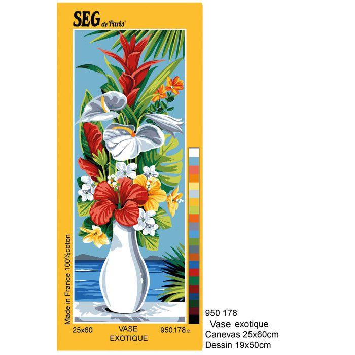 Canevas SEG Vase Exotique 25x60 cm