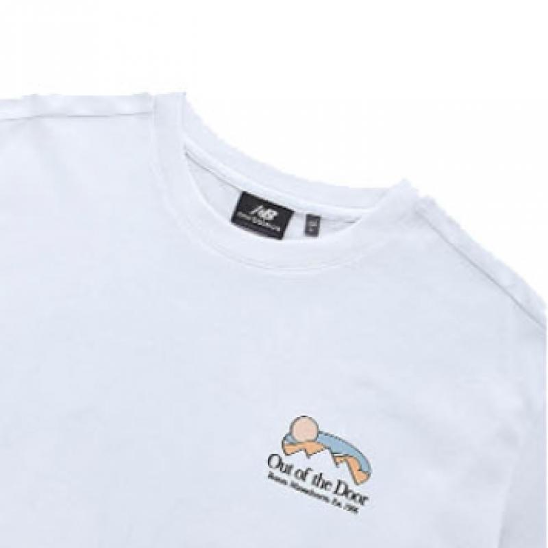 New Balance Футболка с коротким рукавом Half Club Nbnec2l323 Wh Ivy Girl Backpacking, футболка унисекс