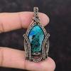 Chrysocolla Pendant Copper Wire Wrapped Pendant Handmade Pendant Chrysocolla Gemstone Jewelry Brand New Pendant Gift For Mom Copper Jewelry