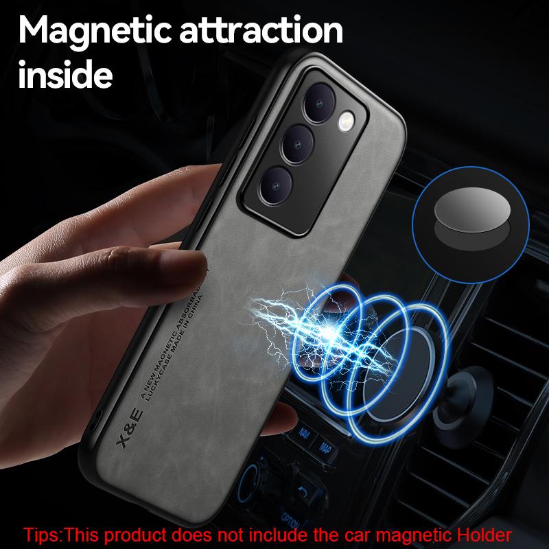 KEYSION Чехол из искусственной кожи для VIVO Y100 5G, мягкий силикон + ПК, противоударная задняя крышка для телефона VIVO V40 SE 5G V30 SE V30 Lite 4G