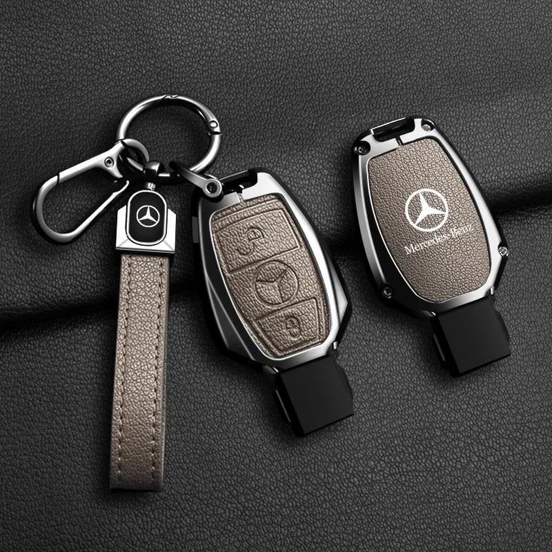 C200 E300 2026 Горячий кожаный чехол-держатель-защита для автомобильного ключа Mercedes Benz A B C E Class GLS GLA GLK GLC CLS CLA AMG W204