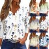 Women's T Shirt Print Button 3/4 Sleeve Daily Weekend Fashion Basic V- Neck Regular Top