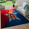 Red Star Belgrade Flannel Pattern Square Carpet,Area Rug,Carpet Rug for Living Room Bedroom Sofa Playroom Decor,Non-slip Floor Mat