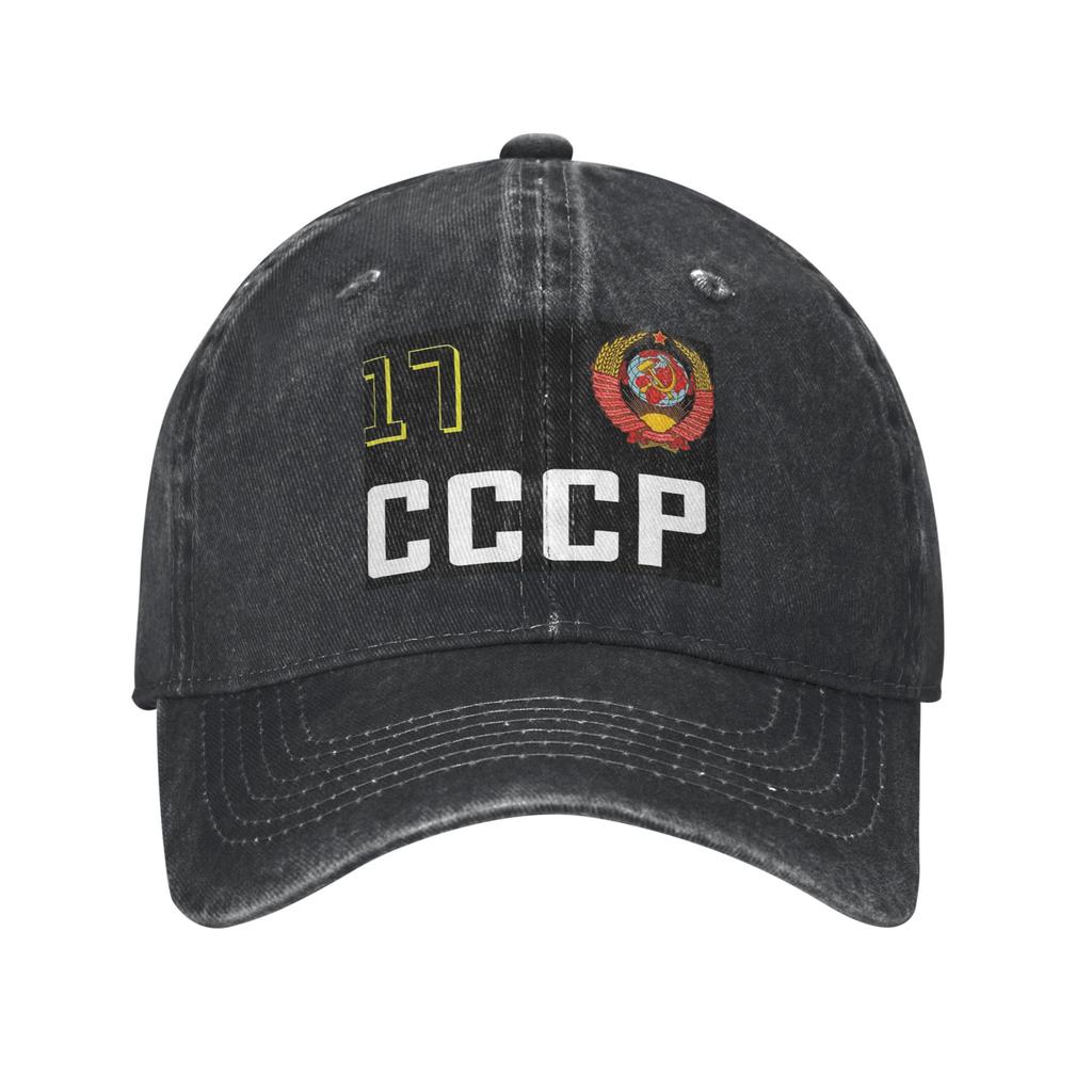 USSR Hammer And Sickle CCCP Russian Soviet Flag Denim Fabric Baseball Caps Snapback Baseball Hats Breathable Casquette Outdoor
