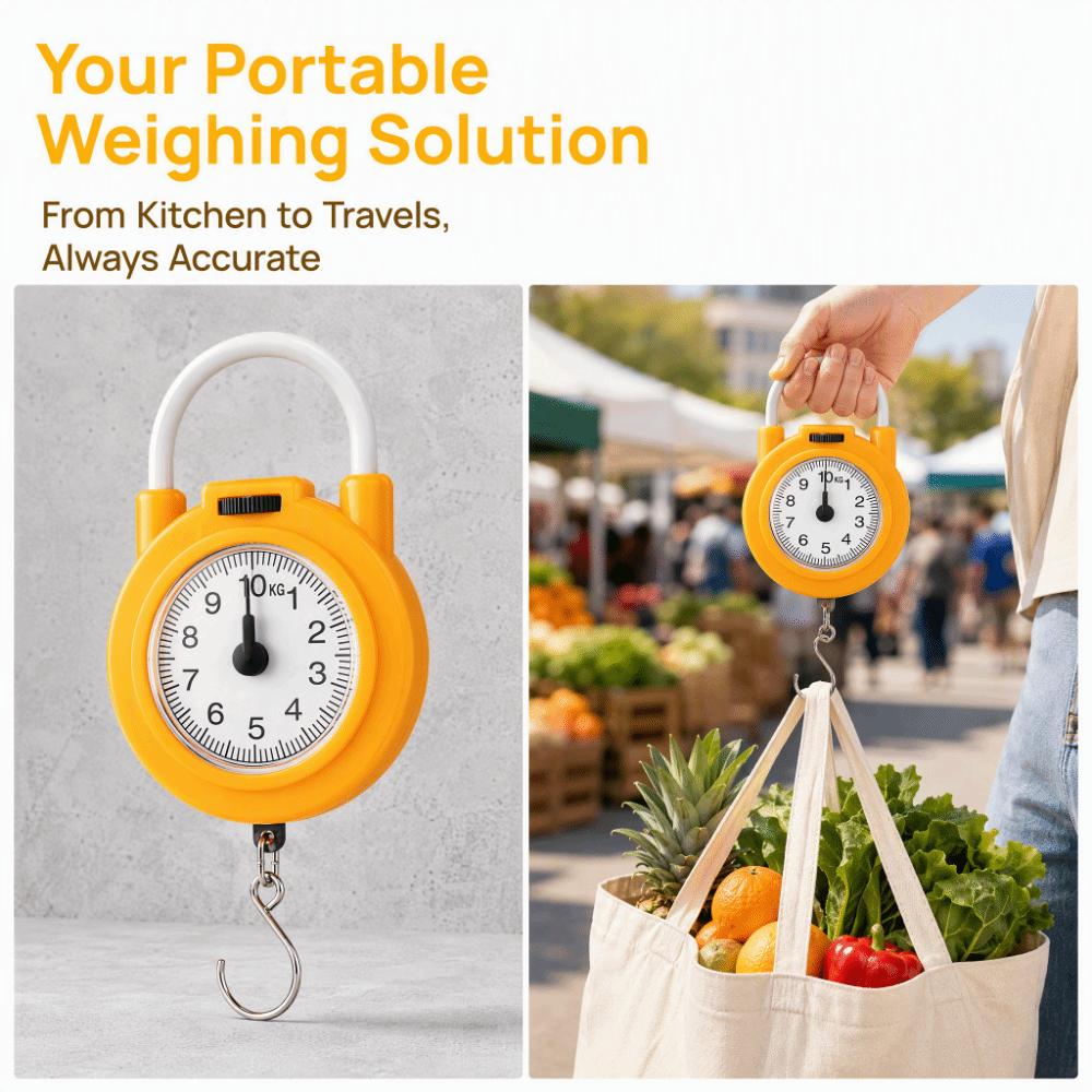 Plastic Stainless Steel Handheld Scale 10kg/22lb Load Capacity Kitchen Scale Household Outdoor