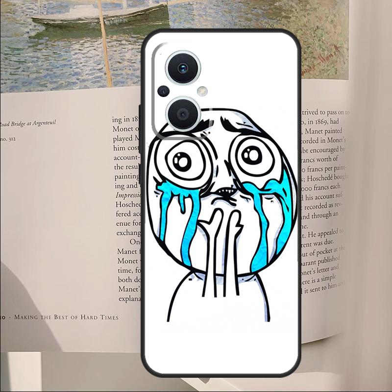 Чехол-мем Troll Face для OPPO Reno 14F 11F 12F 13F 10 11 12 13 14 Pro 7 8 Lite Чехол для OPPO Find X6 X8 X9 Pro