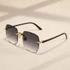 1PC Retro Frameless Trimmed Square Fashion Glasses Ladies Gradient Glasses Outdoor Travel Sunglasses