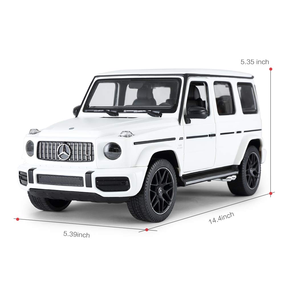 RASTAR AMG G63 Радиоуправляемая модель фары и задние фонари светятся левая и правая двери и задняя дверь открываются и закрываются белый 1/14 Mercedes-Benz