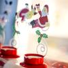 Christmas Candle Holder Ornaments Photography Props Cartoon Santa Claus Snowman Iron Art Ambience