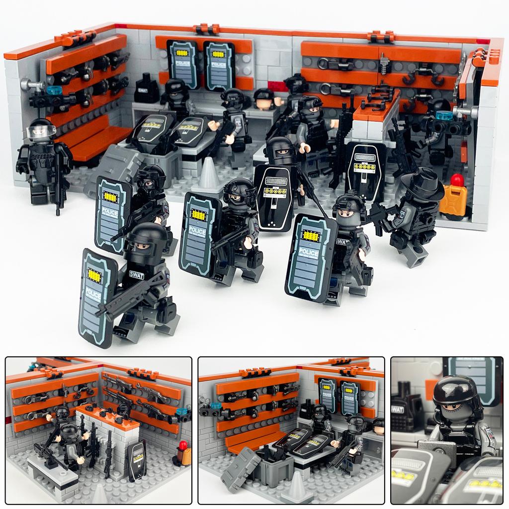 Военная серия Полиция Специальное полицейское оборудование Арсенал Конструктор Игрушки