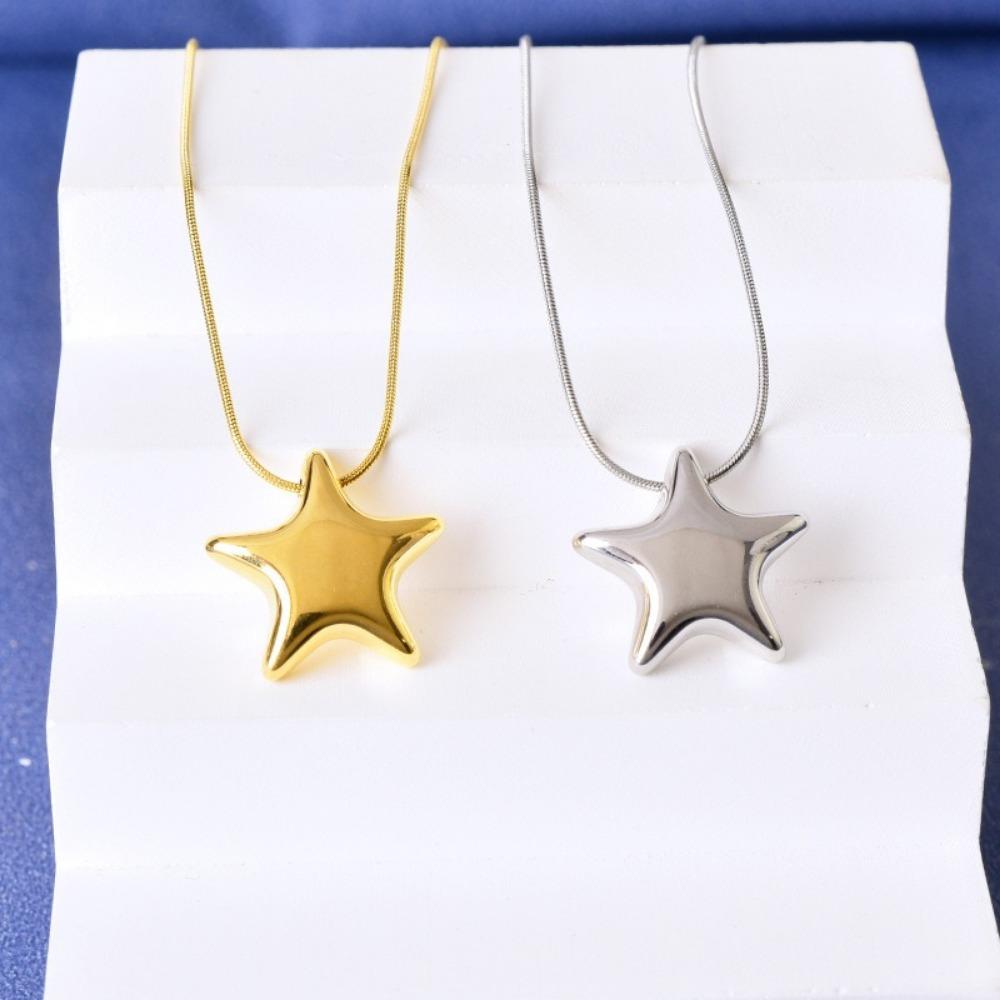 Non Fading Star Necklace Hanging Collarbone Chain Unique Gold Pendant  Women's Jewelry Gift
