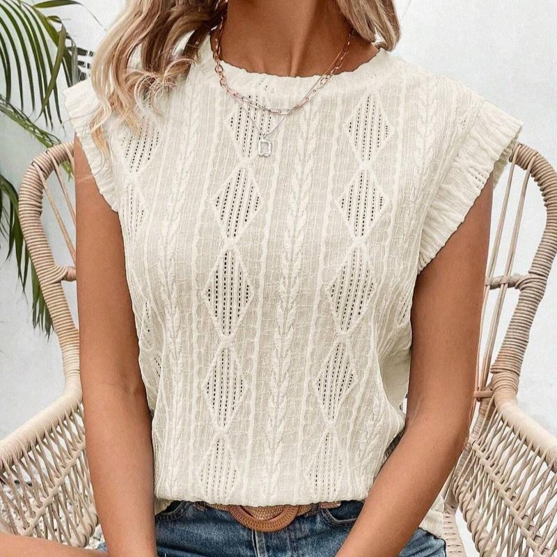 Летняя новая жаккардовая футболка с круглым вырезом и коротким рукавом, свободная футболка для женщин, модная облегающая повседневная футболка для женщин, элегантные винтажные однотонные футболки 26623