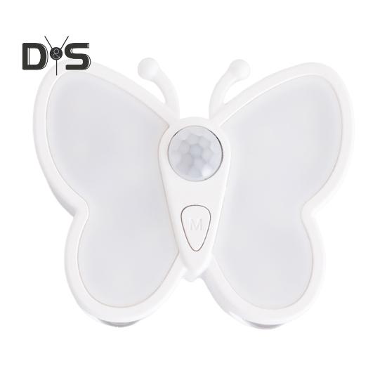 Светодиодный ночник-бабочка с регулируемой яркостью, перезаряжаемый через USB, умный датчик движения, беспроводной ночник, прикроватная лампа