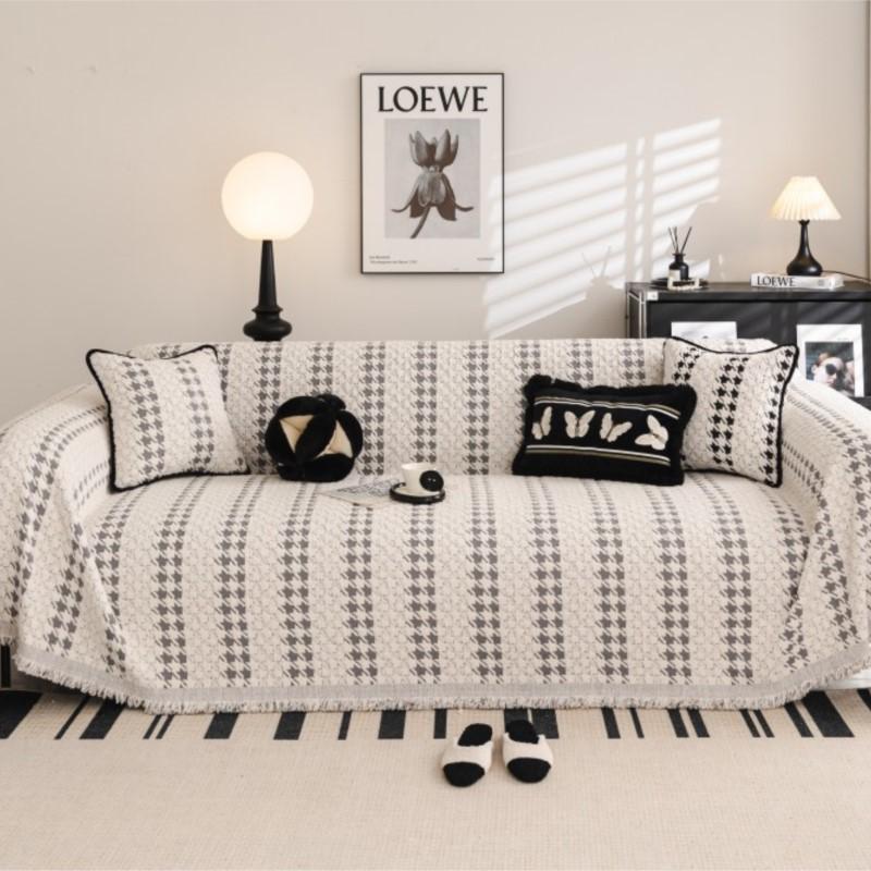 Funda Sofa Living Room Толстый теплый диванный плед Осень-зима Шерпа Чехол для дивана в клетку для кемпинга и пикника