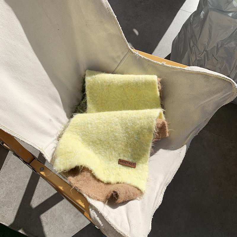 Advanced Sense of Gradual Change Color Matching Scarf Women's Winter Thickening Warm Cold Couple Student Scarf Large Shawl Hundred