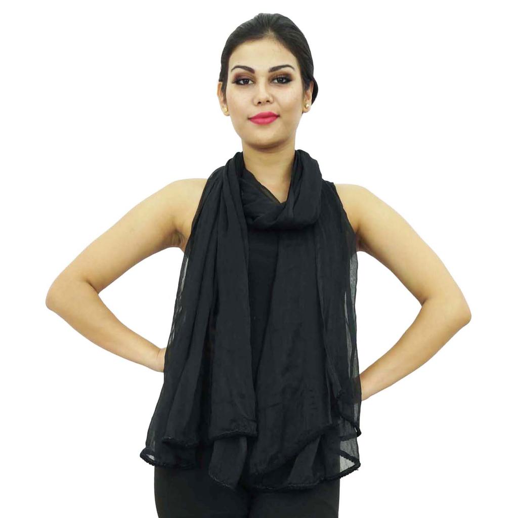 Шифоновая смесь Dupatta модные индийские этнические чунни женские шарфы на плечо