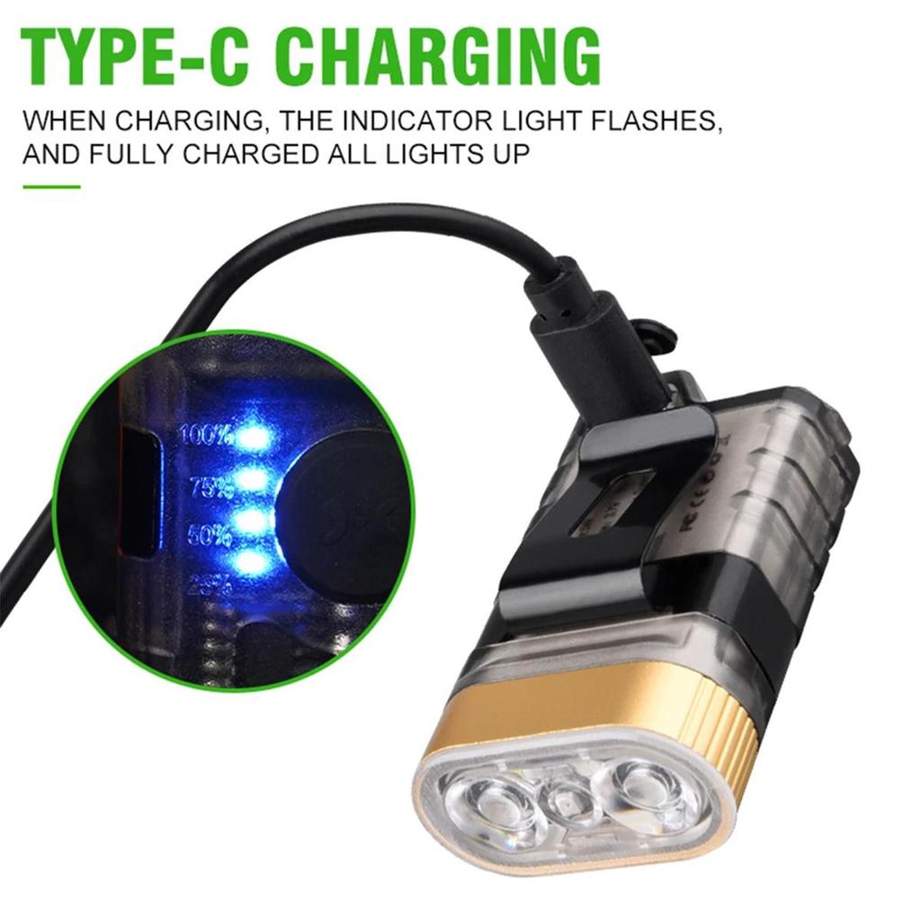 Multifunction Dimming Flashlight Keychain Waterproof Usb Leb Rechargeable With Magnet Clip On For Runners Pocket Portable Bright