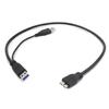 Кабель для мобильного жесткого диска 60 см USB3.0 A «папа» к Micro B, 5 Гбит/с, Y-образная форма, двойное питание, высокоскоростной портативный внешний шнур адаптера для конвектора для жесткого диска