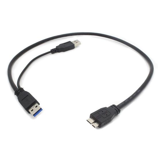Кабель для мобильного жесткого диска 60 см USB3.0 A «папа» к Micro B, 5 Гбит/с, Y-образная форма, двойное питание, высокоскоростной портативный внешний шнур адаптера для конвектора для жесткого диска