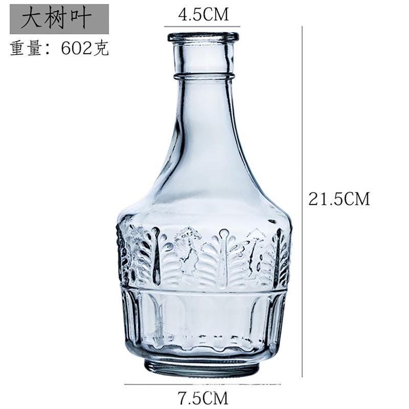 Vintage Relief Pattern Vase Madrid Size Transparent Glass Bottle European Creative Fine Mouth Palace Vase Wholesale Home Decor