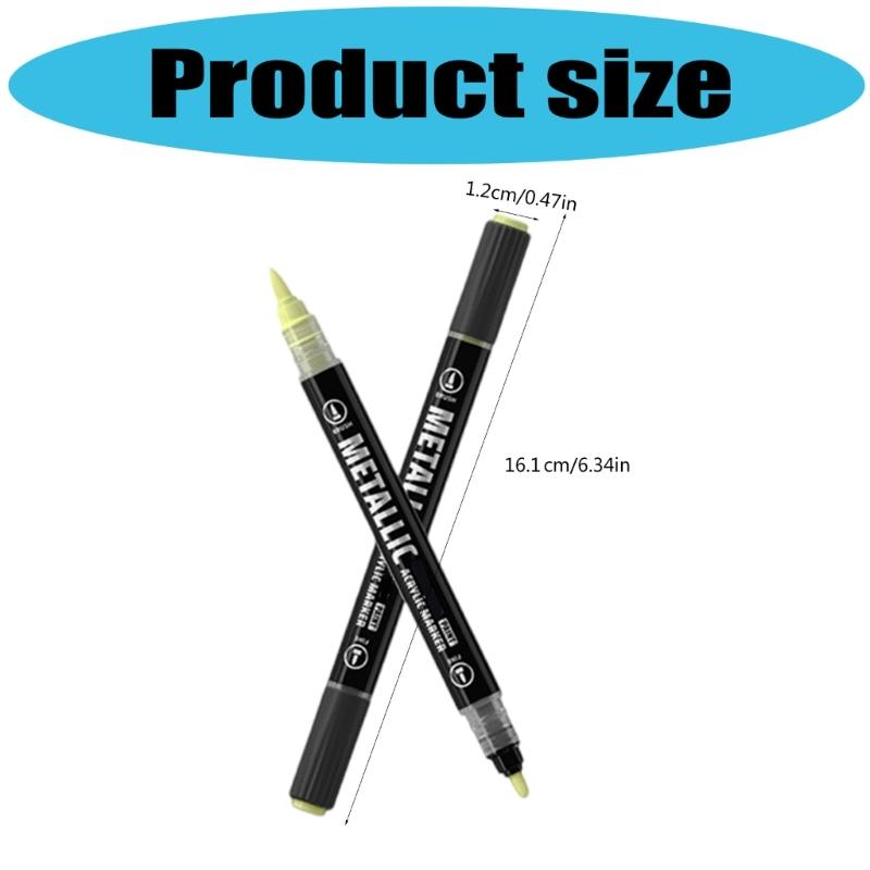 Двусторонний акриловый маркер Металлический маркер для рисования на бумаге Дереве Ткани Металле Камне Изготовление открыток Скрапбукинг