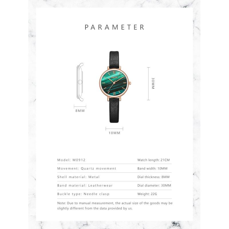 INS, новый элегантный дизайн, женские кварцевые наручные часы, модные часы из искусственной кожи с зеленым циферблатом, лучшие подарки для семьи
