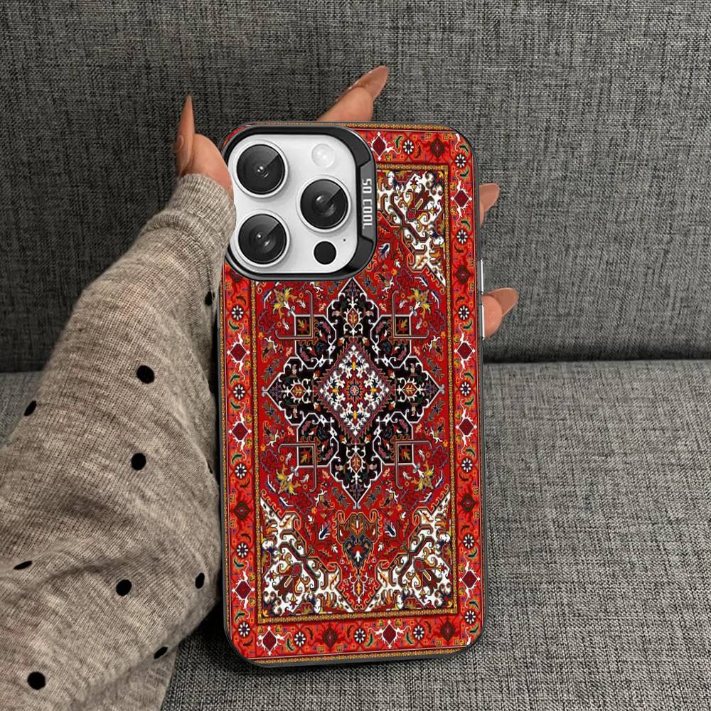 Чехол для телефона с цветочным узором в стиле персидского ковра для IPhone 17 16 15 14 13 12 11 Pro Max Plus Pro Цветной корпус