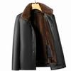 Genuine Leather Jacket for Middle-aged and Elderly People, Plus Velvet and Thickening, Removable Inner Liner and Fur All-in-one Dad Outfit